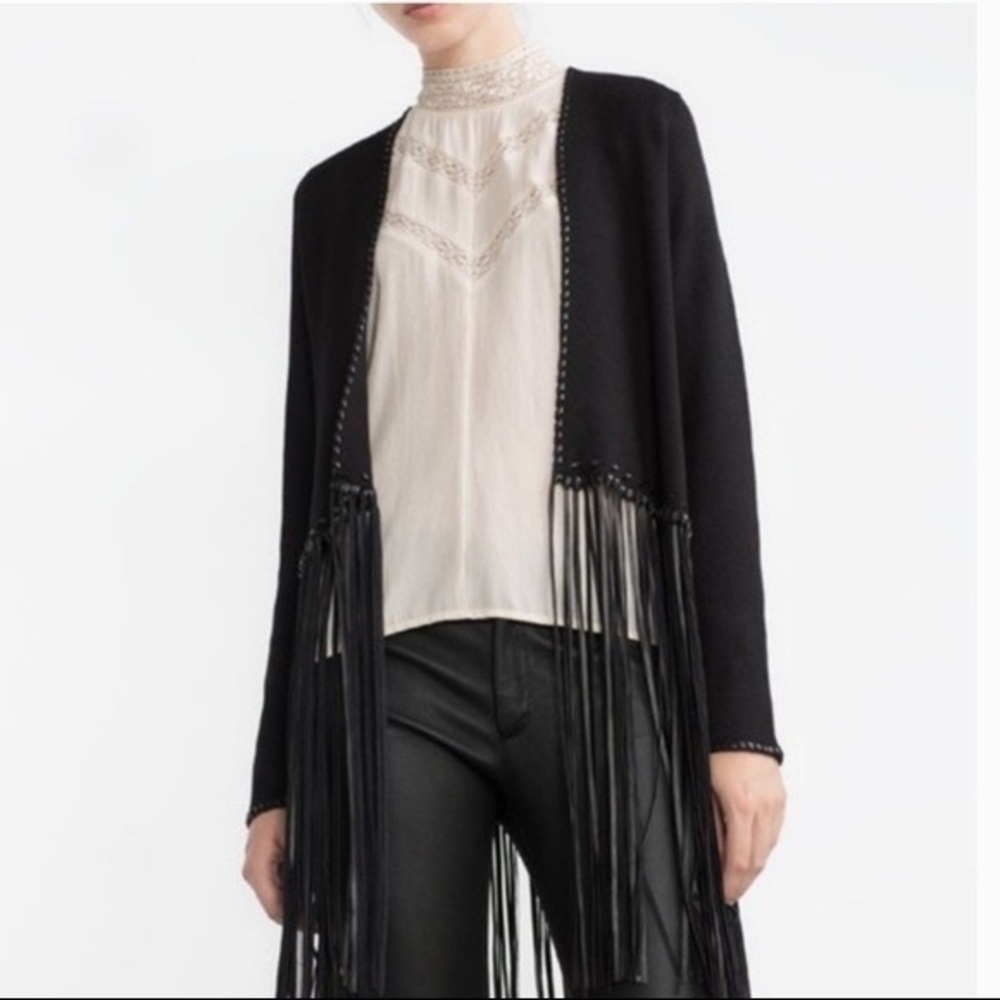 Zara Fringe Sweater Knit - Womens - Medium